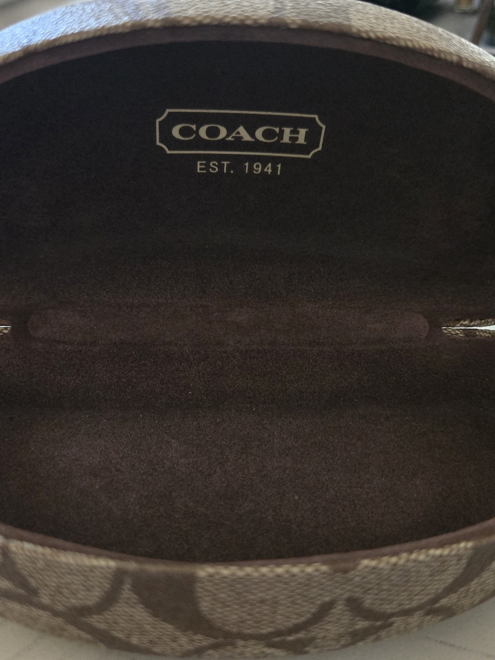 COACH Brown Signature Canvas Sunglasses Case